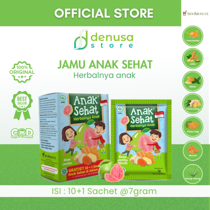 SIDOMUNCUL Anak Sehat Rasa Jambu Merah 1 Kotak 10 Plus 1 Sachet