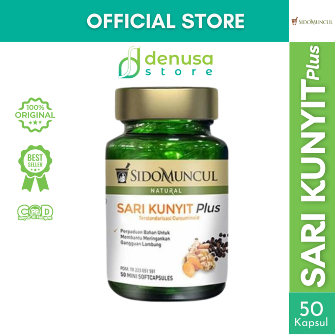 SIDOMUNCUL Natural Sari Kunyit Plus 50 Mini Kapsul Lunak