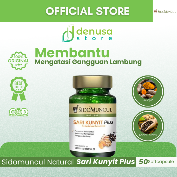 SIDOMUNCUL Natural Sari Kunyit Plus 50 Mini Kapsul Lunak