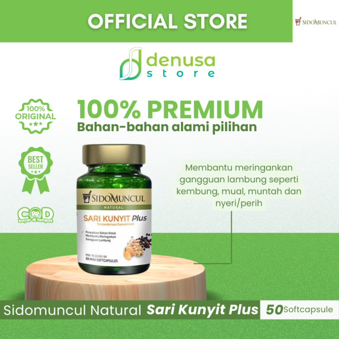 SIDOMUNCUL Natural Sari Kunyit Plus 50 Mini Kapsul Lunak