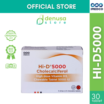 IMEDCO Hi-D5000 Cholecalciferol Chewable Tablet 5000 iu 30 Tablet Vitamin D3