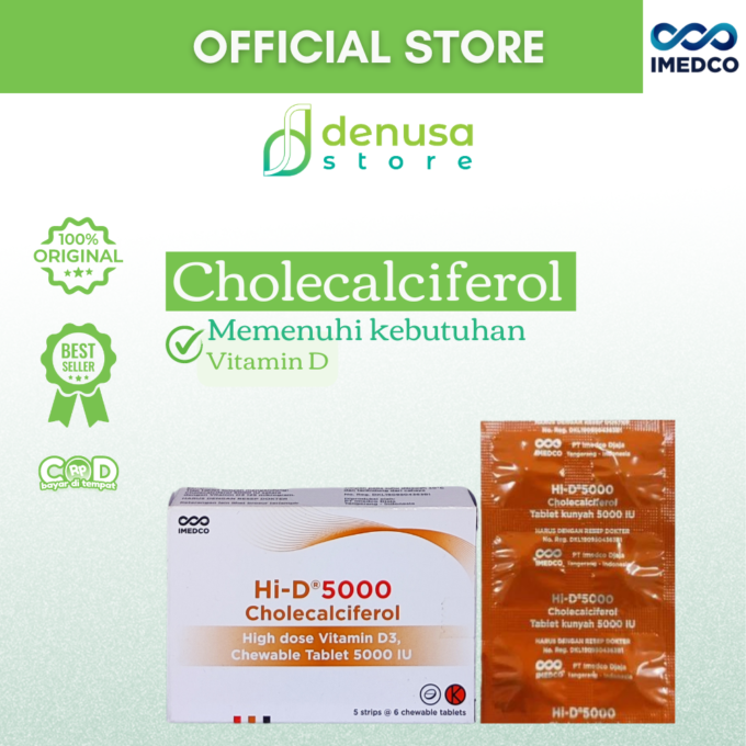 IMEDCO Hi-D5000 Cholecalciferol Chewable Tablet 5000 iu 30 Tablet Vitamin D3