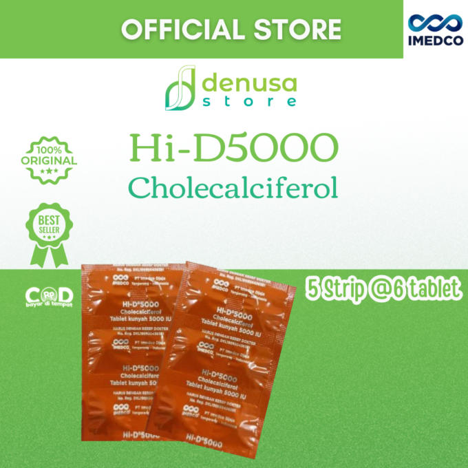 IMEDCO Hi-D5000 Cholecalciferol Chewable Tablet 5000 iu 30 Tablet Vitamin D3