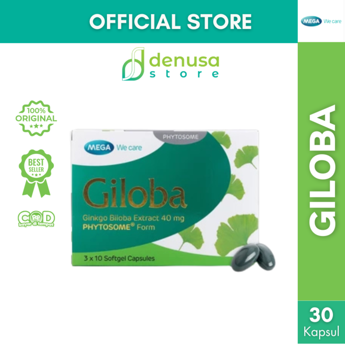 MEGA We Care Giloba Ginkgo Biloba Extract 40 mg 30 Softgel Capsules