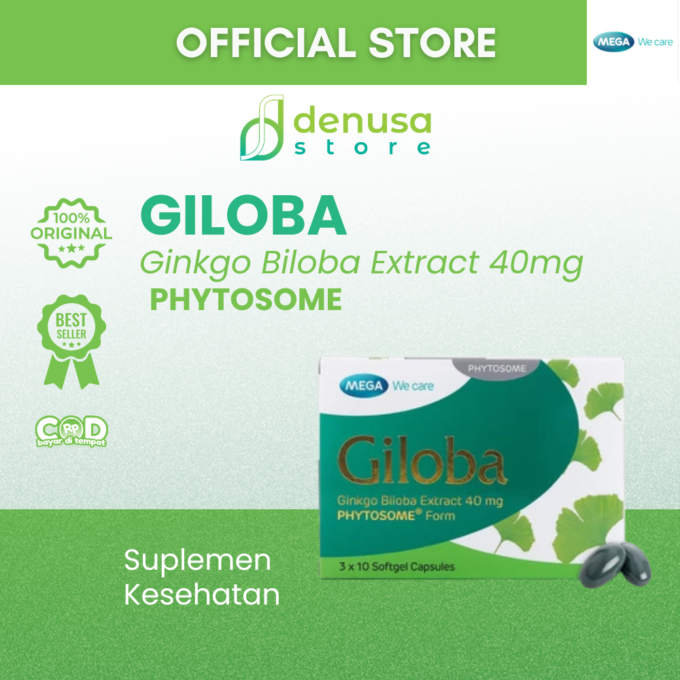 MEGA We Care Giloba Ginkgo Biloba Extract 40 mg 30 Softgel Capsules