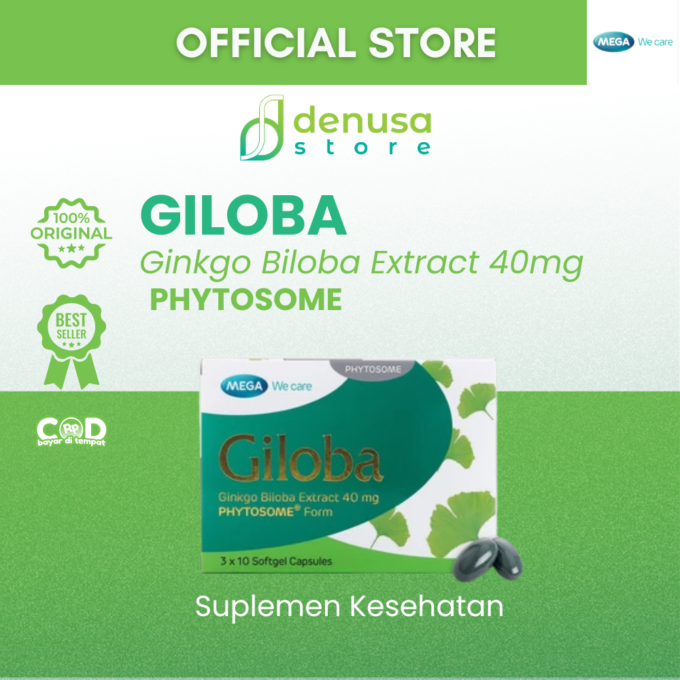 MEGA We Care Giloba Ginkgo Biloba Extract 40 mg 30 Softgel Capsules