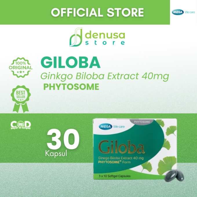 MEGA We Care Giloba Ginkgo Biloba Extract 40 mg 30 Softgel Capsules