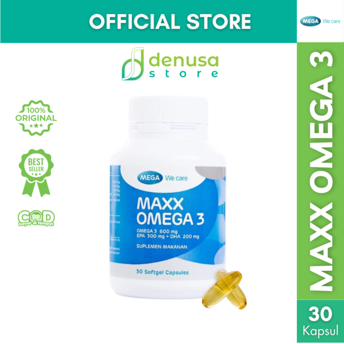 MEGA We Care Maxx Omega 3 600 mg EPA DHA 30 Softgel Capsules