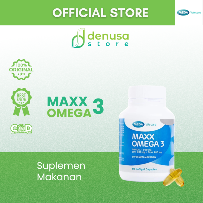 MEGA We Care Maxx Omega 3 600 mg EPA DHA 30 Softgel Capsules