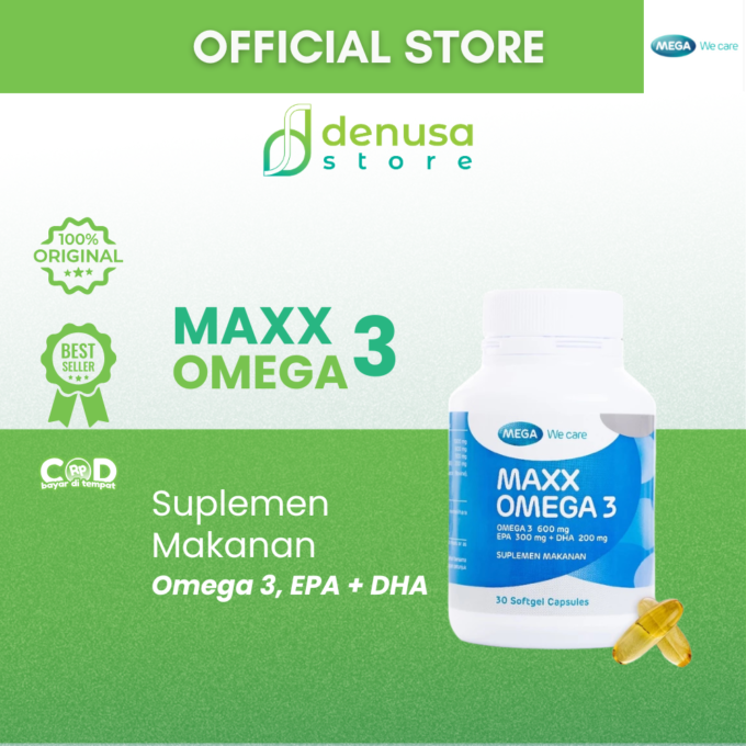 MEGA We Care Maxx Omega 3 600 mg EPA DHA 30 Softgel Capsules