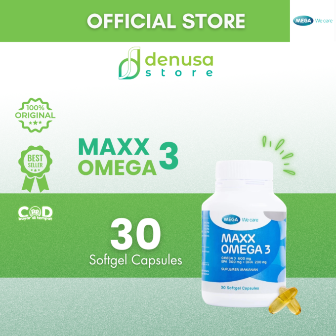 MEGA We Care Maxx Omega 3 600 mg EPA DHA 30 Softgel Capsules