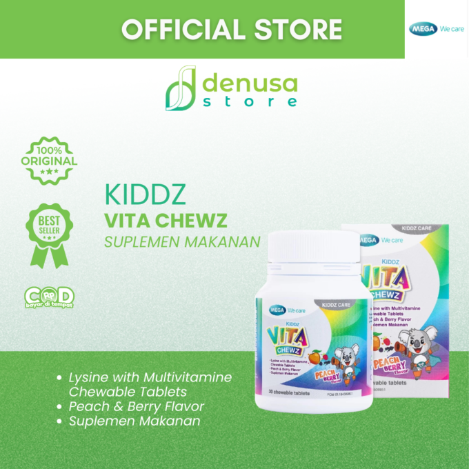 MEGA We Care Kiddz Vita Chewz Peach Berry Flavor 30 Tablet