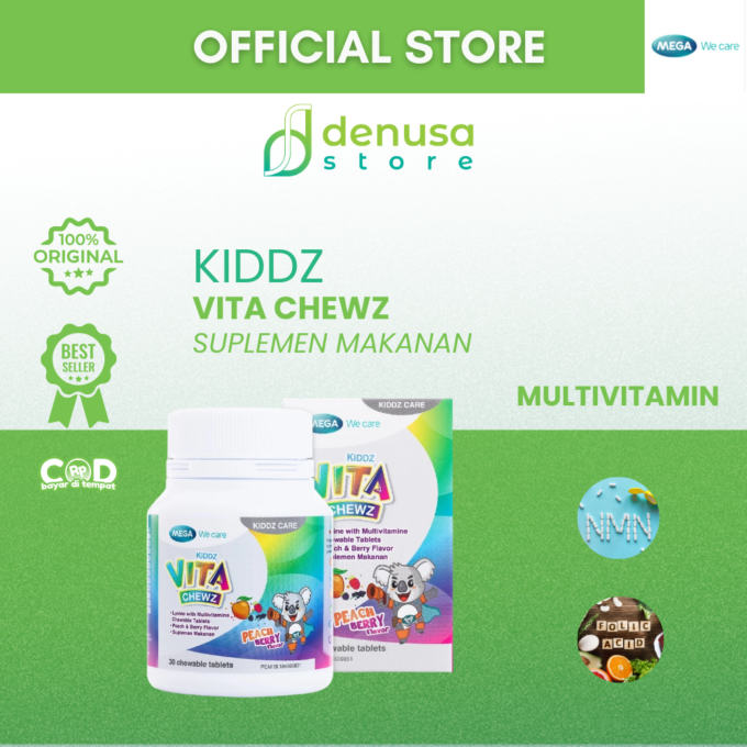 MEGA We Care Kiddz Vita Chewz Peach Berry Flavor 30 Tablet