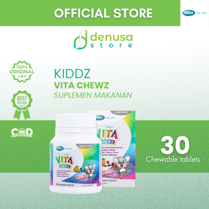 MEGA We Care Kiddz Vita Chewz Peach Berry Flavor 30 Tablet