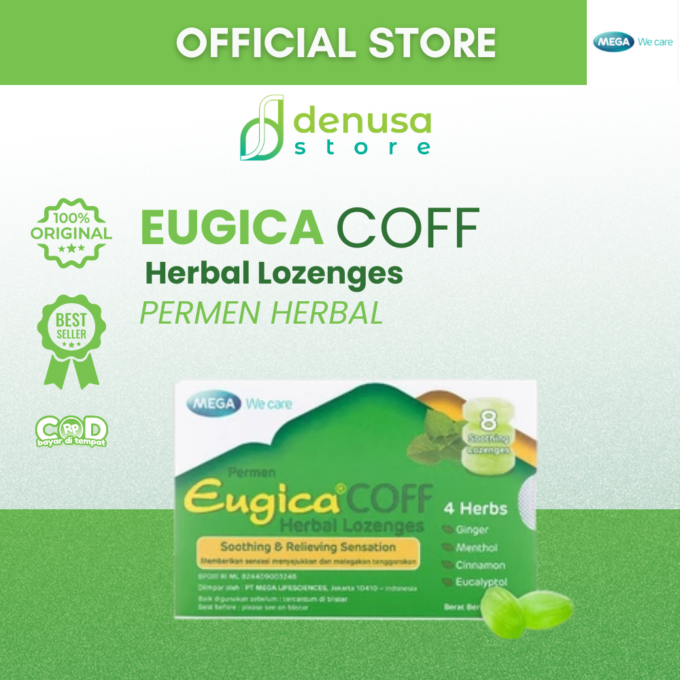 MEGA We Care Eugica COFF Permen Herbal Lozenges 1 Blister isi 8