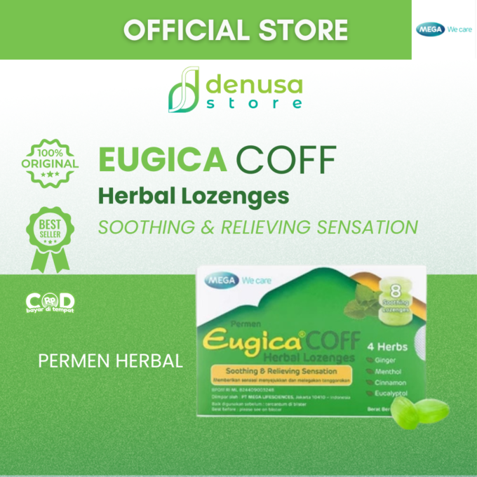 MEGA We Care Eugica COFF Permen Herbal Lozenges 1 Blister isi 8