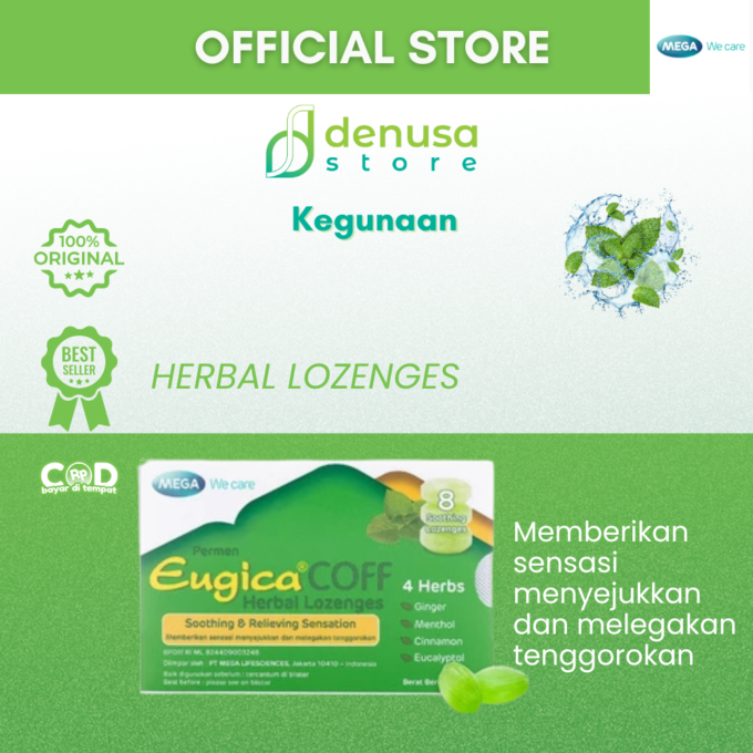 MEGA We Care Eugica COFF Permen Herbal Lozenges 1 Blister isi 8