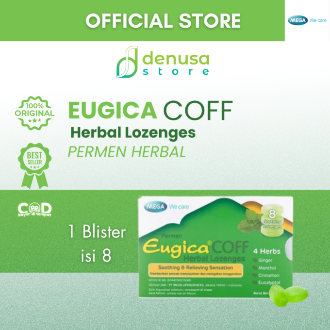 MEGA We Care Eugica COFF Permen Herbal Lozenges 1 Blister isi 8