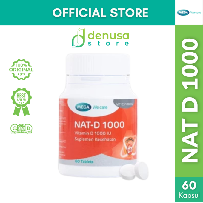 MEGA We Care Nat D 1000 IU Vitamin D 60 Tablet