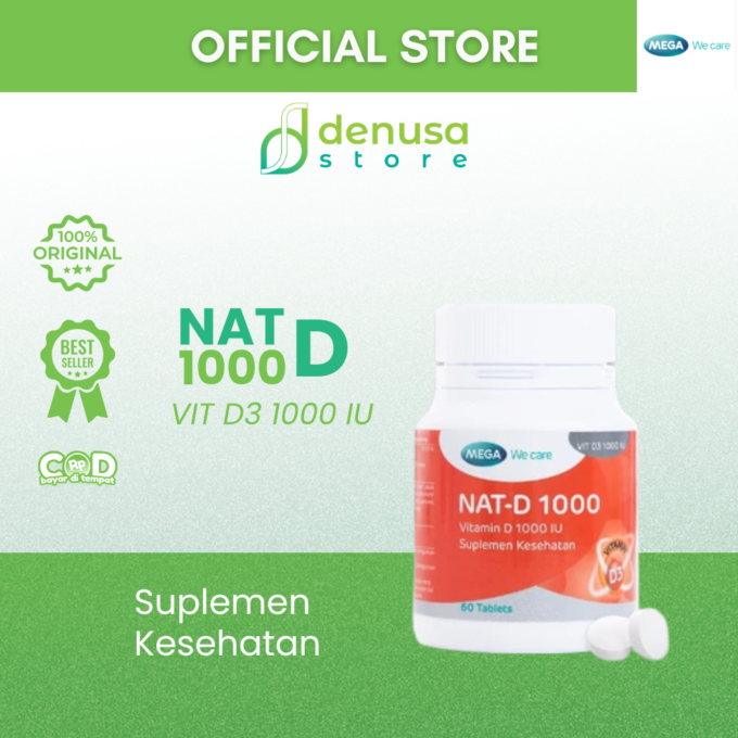 MEGA We Care Nat D 1000 IU Vitamin D 60 Tablet