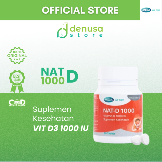 MEGA We Care Nat D 1000 IU Vitamin D 60 Tablet