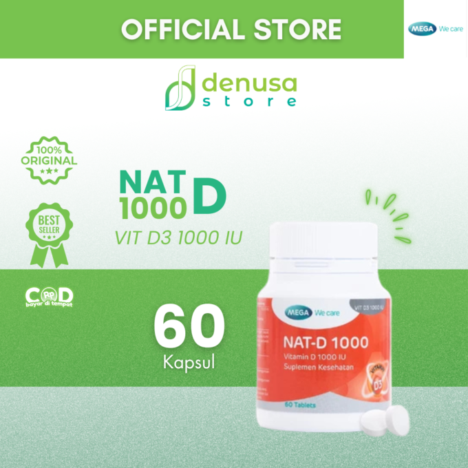 MEGA We Care Nat D 1000 IU Vitamin D 60 Tablet