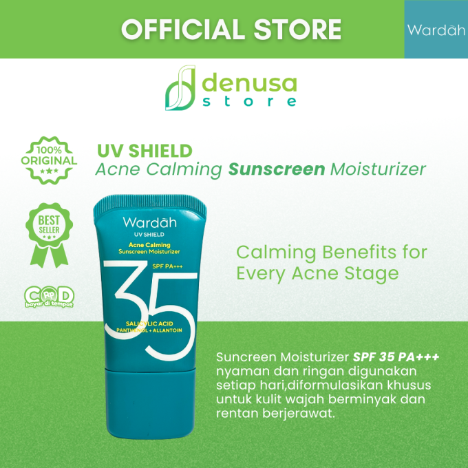 WARDAH UV Shield Acne Calming Sunscreen Moisturizer SPF 35 Pa+++ 35 ml