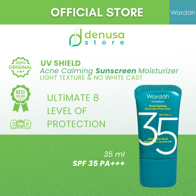 WARDAH UV Shield Acne Calming Sunscreen Moisturizer SPF 35 Pa+++ 35 ml