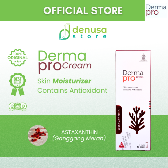 Derma Pro Cream Astaxanthin Skin Moisturizer Contains Antioxidant 30 gr