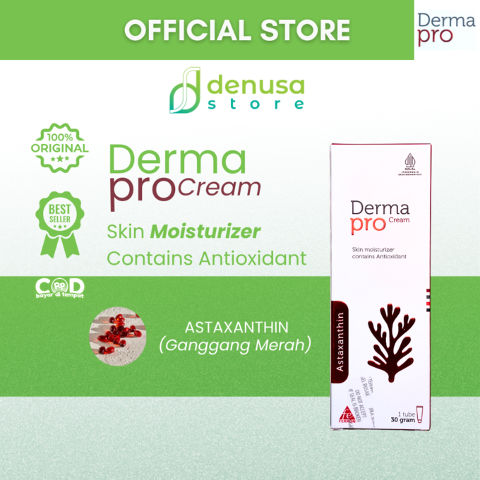 Derma Pro Cream Astaxanthin Skin Moisturizer Contains Antioxidant 30 gr