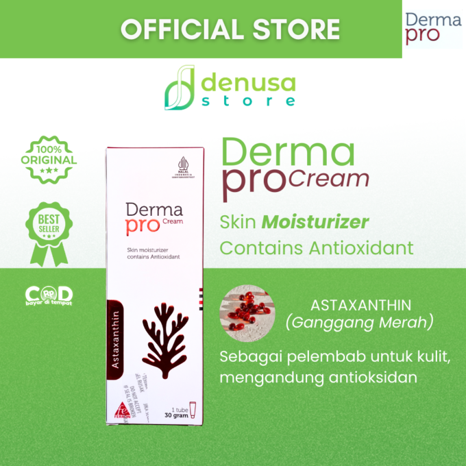 Derma Pro Cream Astaxanthin Skin Moisturizer Contains Antioxidant 30 gr