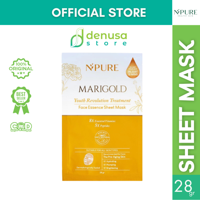 NPURE Marigold Youth Revolution Treatment Face Essence Sheet Mask 28 gr