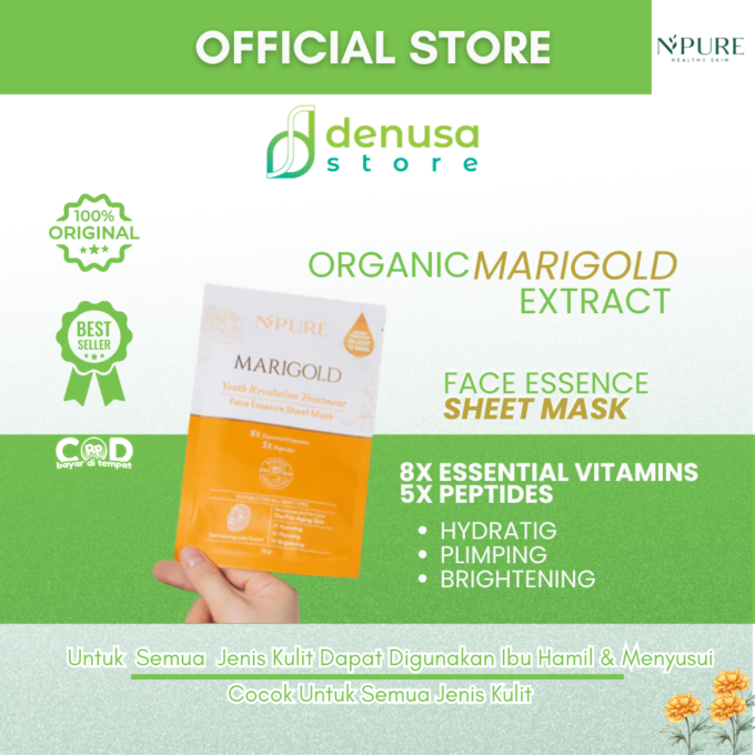 NPURE Marigold Youth Revolution Treatment Face Essence Sheet Mask 28 gr