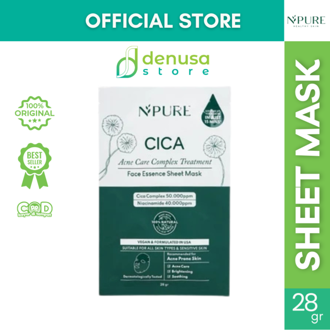 NPURE Cica Acne Complex Treatment Face Essence Sheet Mask 28gr