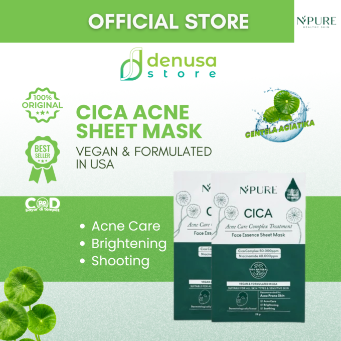 NPURE Cica Acne Complex Treatment Face Essence Sheet Mask 28gr