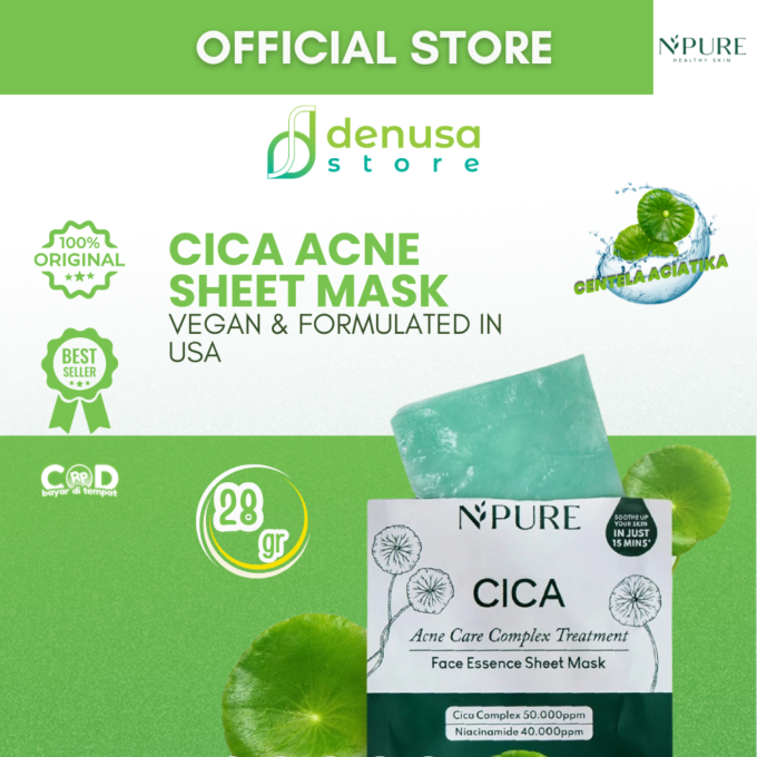 NPURE Cica Acne Complex Treatment Face Essence Sheet Mask 28gr