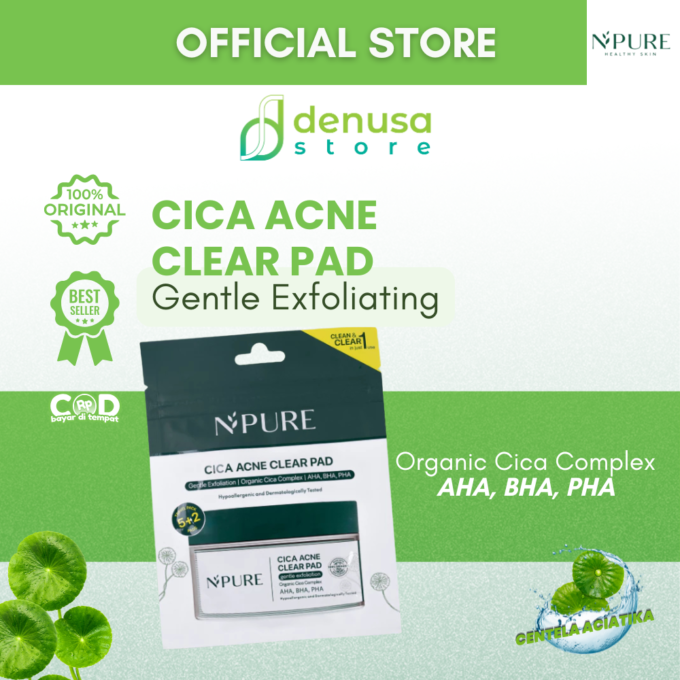 NPURE Cica Acne Clear Pad Gentle Exfoliation Travel Pack 5 Plus 2 Pads 17.5 gr