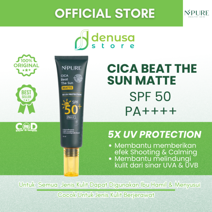 NPURE Cica Beat The Sun Matte 5X UV Protection SPF 50+ Pa++++ 35ml