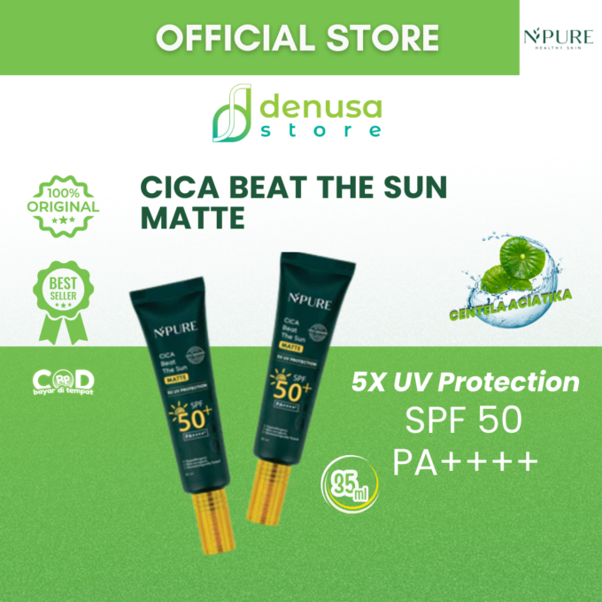 NPURE Cica Beat The Sun Matte 5X UV Protection SPF 50+ Pa++++ 35ml