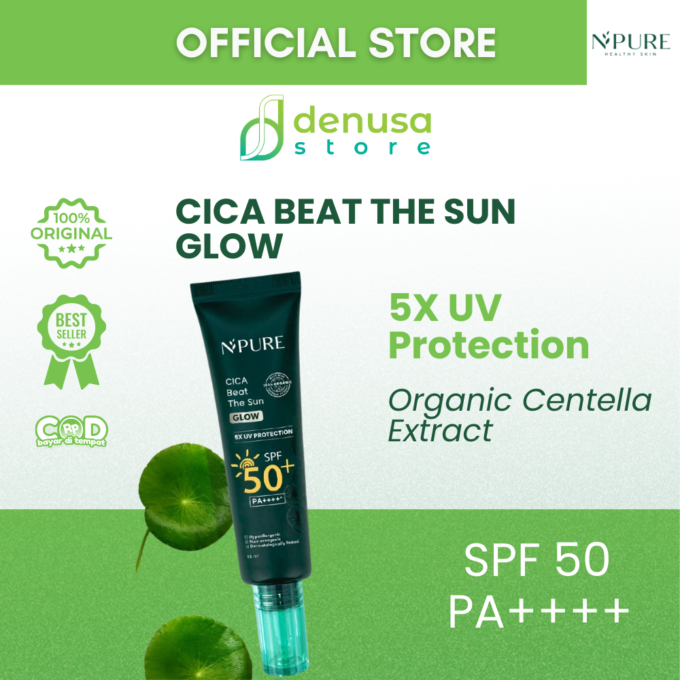 NPURE Cica Beat The Sun Glow 5X UV Protection SPF 50+ Pa++++ 35ml