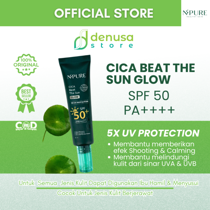 NPURE Cica Beat The Sun Glow 5X UV Protection SPF 50+ Pa++++ 35ml