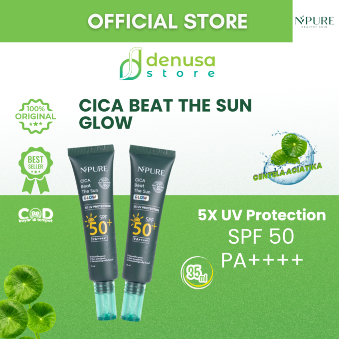 NPURE Cica Beat The Sun Glow 5X UV Protection SPF 50+ Pa++++ 35ml