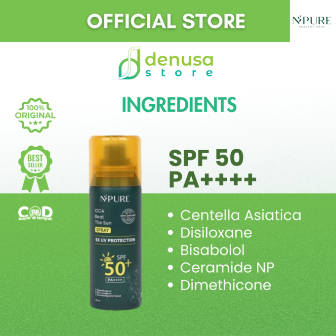 NPURE Cica Beat The Sun Spray 5X UV Protection SPF 50PA++++ 50 ml