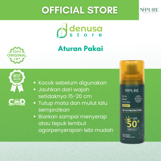 NPURE Cica Beat The Sun Spray 5X UV Protection SPF 50PA++++ 50 ml