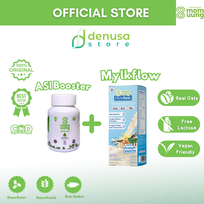 Mom Uung ASI Booster 60 Kapsul Free MOM UUNG Mylkflow Susu Asi Booster Rasa Vanilla ( DS-PKS0031, DS-PKS0066 )