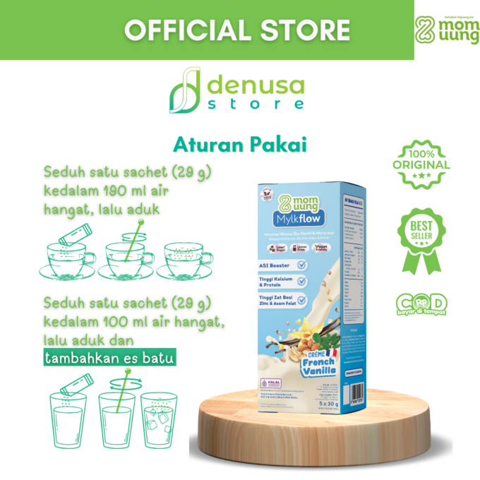 Mom Uung ASI Booster 60 Kapsul Free MOM UUNG Mylkflow Susu Asi Booster Rasa Vanilla ( DS-PKS0031, DS-PKS0066 )