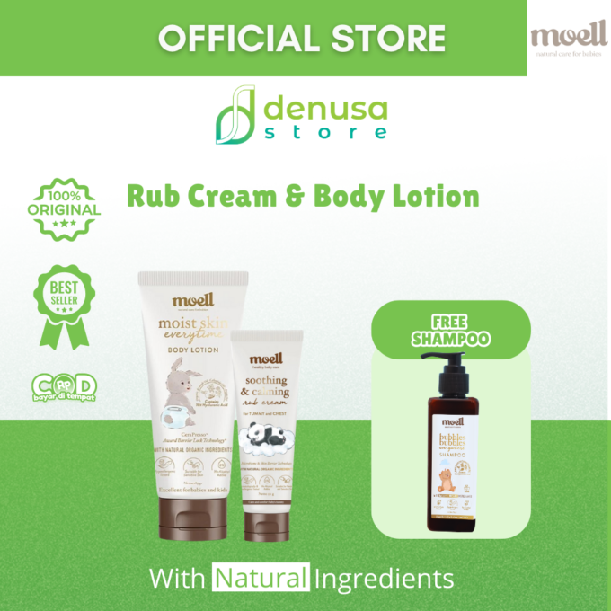 Buy 2 Get 1 Free | Moell Soothing n Calming Rub Cream n Body Lotion Free Shampoo (8997240891395, 8997240890770, 8997240890800)