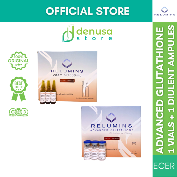 Relumins Advanced Glutathione 1100 Ecer | 1 Vials + 1 Diulent Ampules