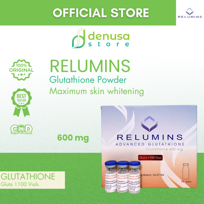 Relumins Advanced Glutathione 1100 Ecer | 1 Vials + 1 Diulent Ampules