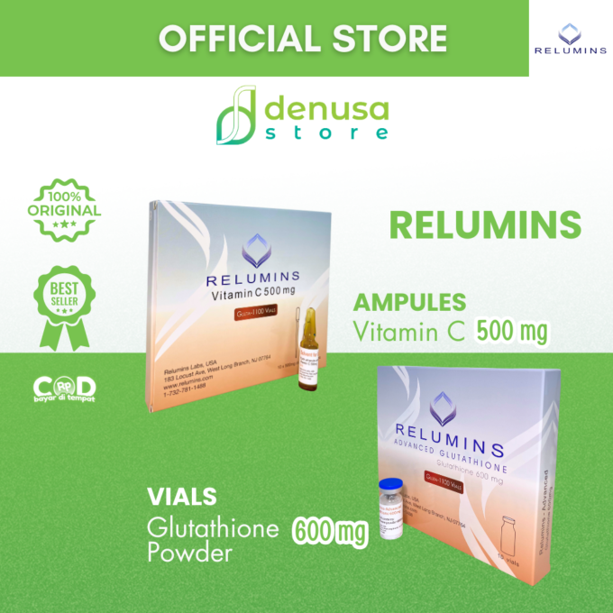 Relumins Advanced Glutathione 1100 Ecer | 1 Vials + 1 Diulent Ampules